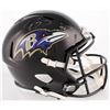 Image 1 : Ray Lewis Signed Ravens Full-Size Speed Helmet (Beckett COA)
