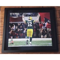 Aaron Rodgers Signed Packers 24x28 Custom Framed Limited Edition Photo (Steiner COA)