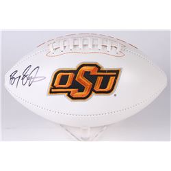 Barry Sanders Signed Oklahoma State Cowboys Logo Football (JSA COA  Schwartz COA)