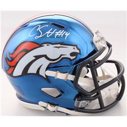 Courtland Sutton Signed Broncos Chrome Speed Mini Helmet (JSA COA)