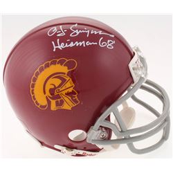 O.J. Simpson Signed USC Trojans Mini Helmet Inscribed "Heisman 68'" (JSA COA)