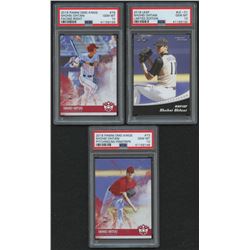 Lot of (3) PSA Graded 10 Shohei Ohtani Baseball Cards with 2018 Leaf Ohtani Limited Edition #LE01, 2
