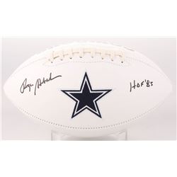 Roger Staubach Signed Dallas Cowboys Logo Football Inscribed "HOF 85" (JSA COA)