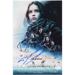 Felicity Jones, Diego Luna  Donnie Yen Signed "Rogue One: A Star Wars Story" 8x12 Photo (JSA COA)