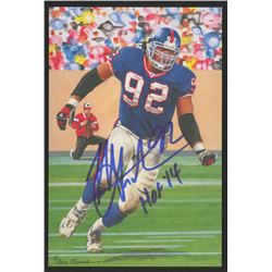 Michael Strahan Signed 2014 LE New York Giants 4x6 Pro Football Hall of Fame Art Collection Card Ins
