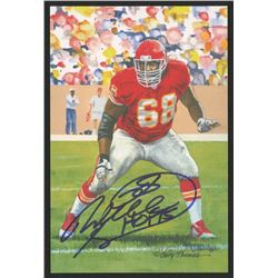 Will Shields Signed 2015 LE Kansas City Chiefs 4x6 Pro Football Hall of Fame Art Collection Card Ins