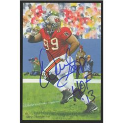 Warren Sapp Signed 2013 LE Tampa Bay Buccaneers 4x6 Pro Football Hall of Fame Art Collection Card In