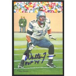 Walter Jones Signed 2014 LE Seatle Seahawks 4x6 Pro Football Hall of Fame Art Collection Card Inscri