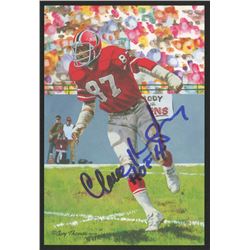 Claude Humphrey Signed 2014 LE Atlanta Falcons 4x6 Pro Football Hall of Fame Art Collection Card Ins