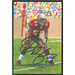 Derrick Brooks Signed 2014 LE Tampa Bay Buccaneers 4x6 Pro Football Hall of Fame Art Collection Card