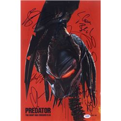 The Predator 12.25x18 Photo Signed by (8) With Shane Black, Olivia Munn, Thomas Jane, Sterling K. Br