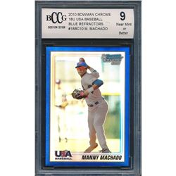 2010 Bowman Chrome 18U USA Baseball Blue Refractors #18BC10 Manny Machado (BCCG 9)