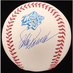 Jorge Posada Signed 1999 World Series Baseball (JSA COA)