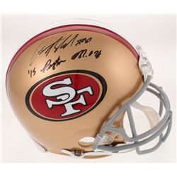 Anquan Boldin Signed San Francisco 49ers Full-Size Authentic On-Field Helmet Inscribed "15 Payton MO