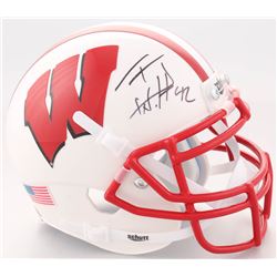 T.J. Watt Signed Wisconsin Badgers Mini-Helmet (JSA COA  Watt Hologram)
