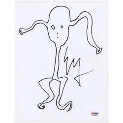 Ezra Miller Signed 8.5x11 Cut with Original Sketch (PSA COA)