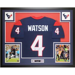 Deshaun Watson Signed Houston Texans 35x43 Custom Framed Jersey (JSA COA)