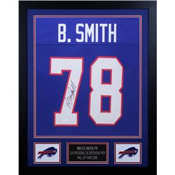 Bruce Smith Signed Buffalo Bills 24x30 Custom Framed Jersey (JSA COA)