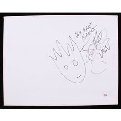 James Gunn Signed 14x18 Canvas with Hand-Drawn Sketch Inscribed "We Are Groot" (PSA COA)