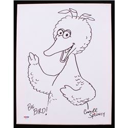 Caroll Spinney Signed 11x14 Canvas with Hand-Drawn Sketch Inscribed "Big Bird" (PSA LOA)
