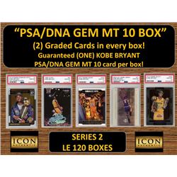 ICON AUTHENTIC  PSA GEM MT 10 CARD MYSTERY BOX (2) GRADED CARDS PER BOX! Guaranteed (one) Kobe Bryan