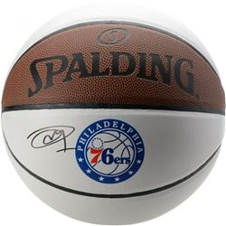 Joel Embiid Signed Philadelphia 76ers Logo Basketball (Fanatics Hologram)