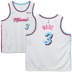 Dwyane Wade Signed Miami Heat White Vice Jersey (Fanatics Hologram)
