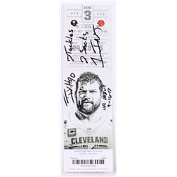 TJ Watt Signed Authentic 2017 Pittsburgh Steelers / Cleveland Brown Ticket Stub with Multiple Inscri