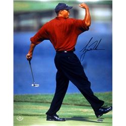 Tiger Woods Signed "Fist-Pump" 16x20 Photo (UDA COA)