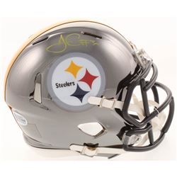 James Conner Signed Pittsburgh Steelers Chrome Mini Speed Helmet (Beckett COA)
