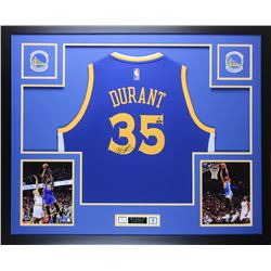 Kevin Durant Signed Warriors 35x43 Custom Framed Jersey (Steiner COA  Panini Hologram)