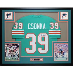 Larry Csonka Signed Miami Dolphins 35x43 Custom Framed Jersey (JSA COA)