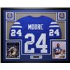 Image 1 : Lenny Moore Signed Indianapolis Colts 35x43 Custom Framed Jersey Display Inscribed "HOF 75" (JSA COA