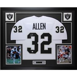 Marcus Allen Signed Oakland Raiders 35x43 Custom Framed Jersey (JSA COA)