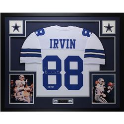 Michael Irvin Signed Dallas Cowboys 35x43 Custom Framed Jersey Display (Beckett COA  PSA Hologram)