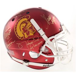 USC Trojans Heisman Winners Full-Size Authentic On-Field Chrome Helmet Signed By (5) With Carson Pal