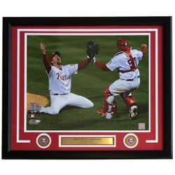 Brad Lidge  Carlos Ruiz Philadelphia Phillies 2008 World Series 22x27 Custom Framed Photo Display