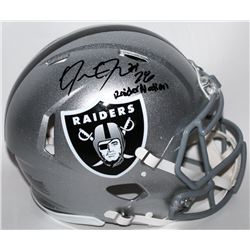 Josh Jacobs Signed Oakland Raiders Full-Size Authentic On-Field Speed Helmet Inscribed "RaiderNation