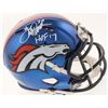 Image 1 : Terrell Davis Signed Denver Broncos Chrome Speed Mini-Helmet Inscribed "HOF 17" (Radtke COA)
