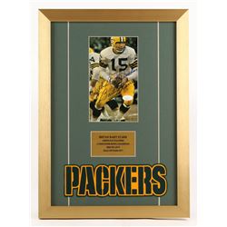 Bart Starr Signed Green Bay Packers 14.5x20 Custom Framed Newspaper Photo Display Inscribed "With Be