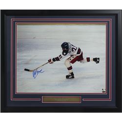 Mike Eruzione Signed Team USA Hockey "Miracle on Ice" 22x27 Custom Framed Photo (SI COA)