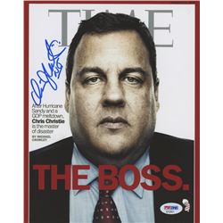 Chris Christie Signed "TIME" 8x10 Cover Photo Inscribed "NJ" (PSA COA)