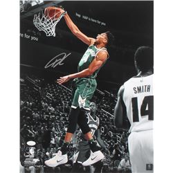 Giannis Antetokounmpo Signed Milwaukee Bucks 16x20 Photo (JSA COA)