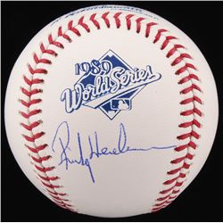 Rickey Henderson Signed 1989 World Series Baseball (Schwartz COA)
