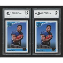 Lot of (2) 2018 Donruss #306 Saquon Barkley RR RC  (BCCG 10)