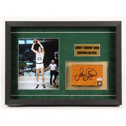 Larry Bird Signed Boston Celtics "Boston Garden Parquet Floor Piece" 14.5x20.5x2 Custom Shadow Box D