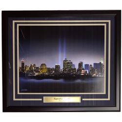 New York City September 11th 2001 Sky Line 22x27 Custom Framed Photo Display