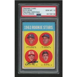 Pete Rose Signed 1963 Topps #537 Rookie Stars RC (PSA Encapsulated)