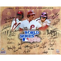 1980 Philadelphia Phillies 16x20 Photo Team-Signed by (24) with Mike Schmidt, Pete Rose, Steve Carlt