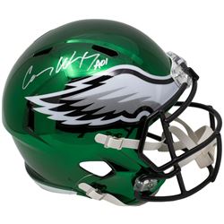 Carson Wentz Signed Philadelphia Eagles Full-Size Chrome Speed Helmet Inscribed "AO1" (Fanatics Holo